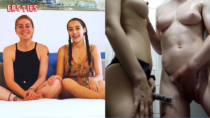 Amateur Strap-On Exhibitionismus Mit Vollbusiger Zora Und Brünetter Medea
